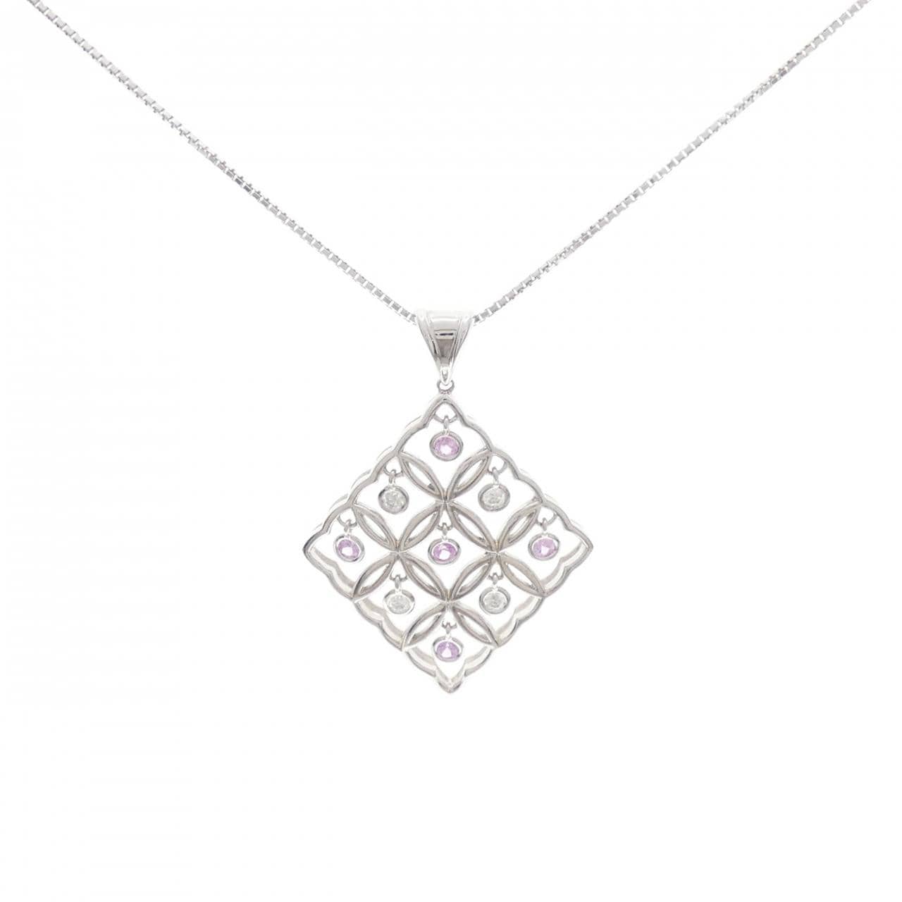 K18WG Sapphire Necklace 0.28CT
