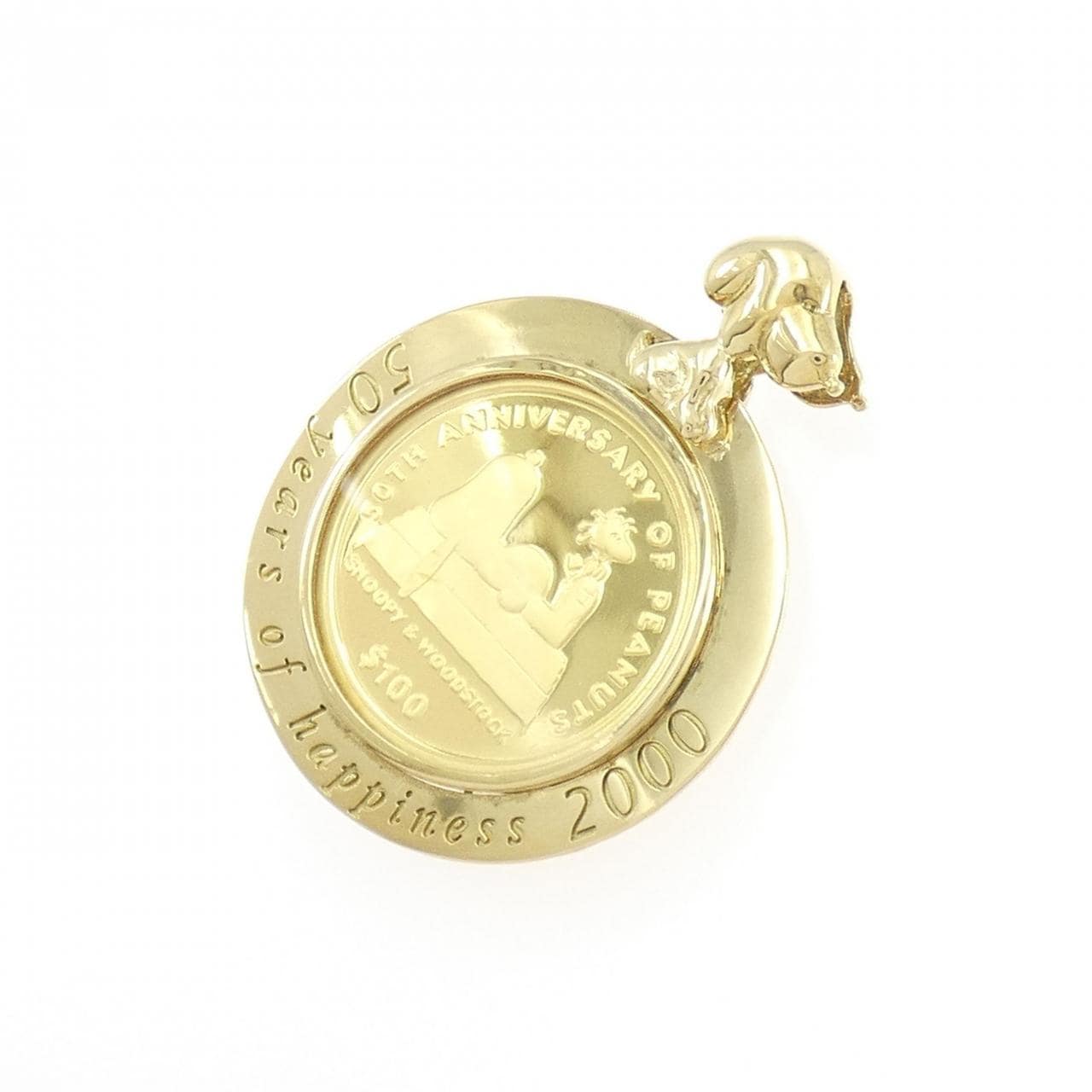 K18YG(枠) コイン ペンダント