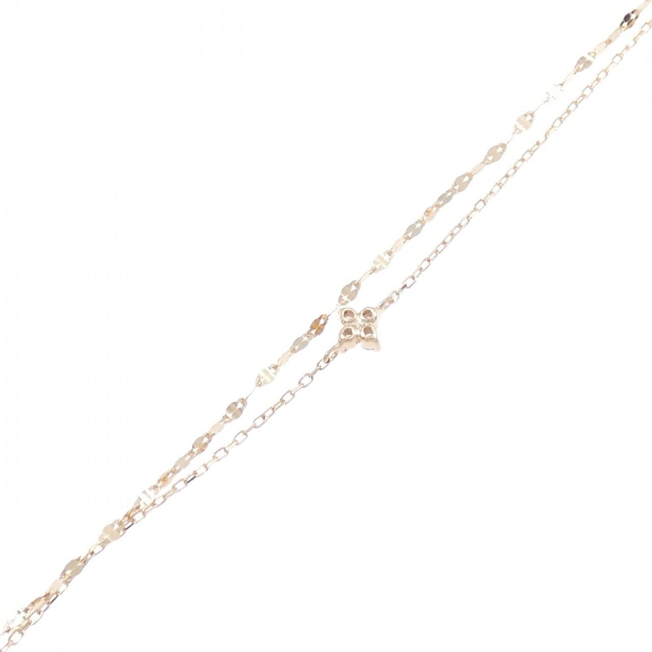 K10PG フラワー ダイヤモンド ブレスレット 0.05CT