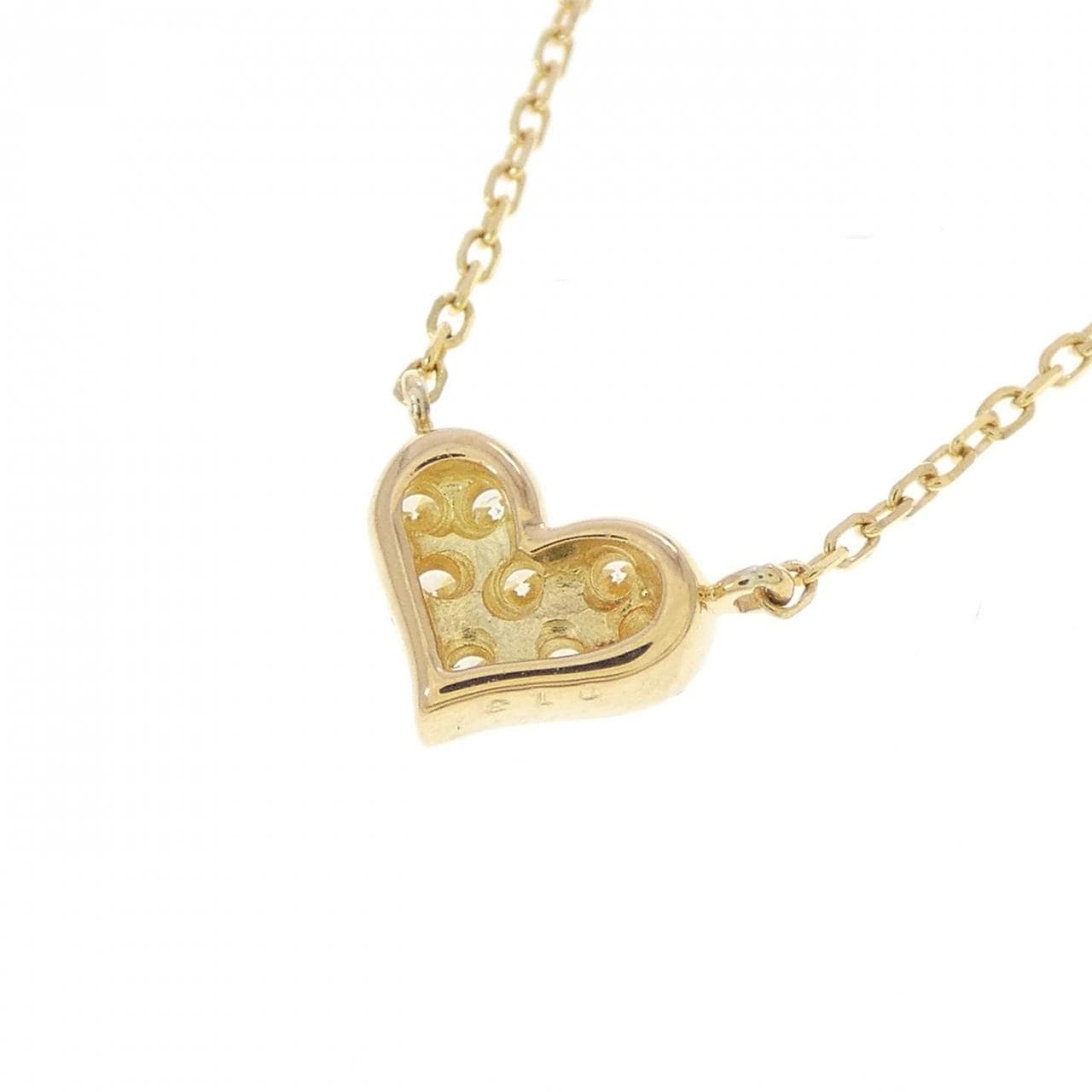 K18YG ハート ダイヤモンド ネックレス 0.13CT