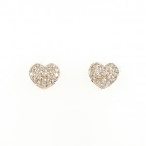 K18PG ハート ダイヤモンド ピアス 0.30CT