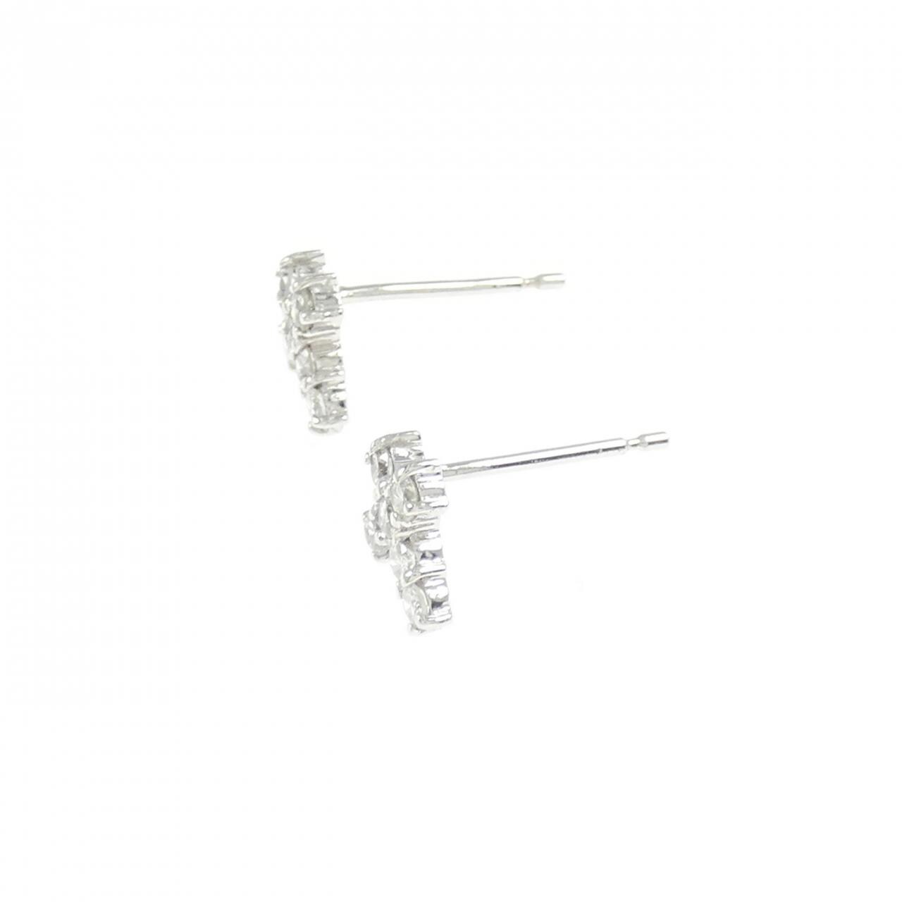 K18WG クロス ダイヤモンド ピアス 0.24CT