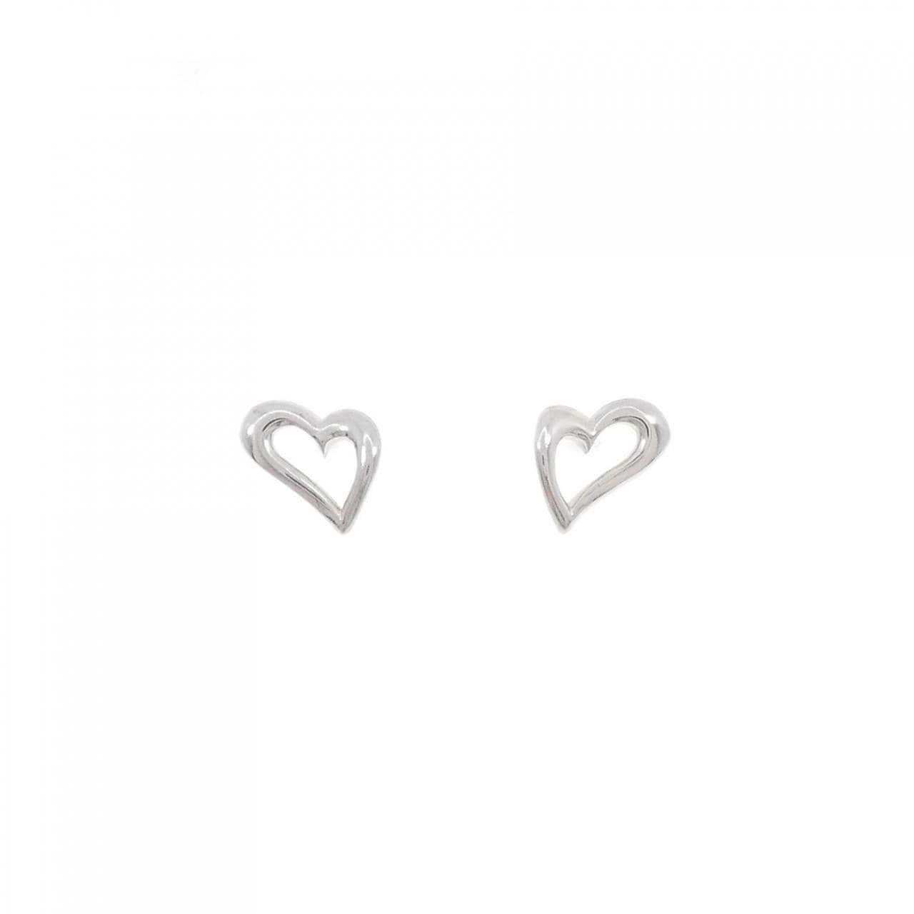 Perlita MIKIMOTO 18K 白金心型耳環