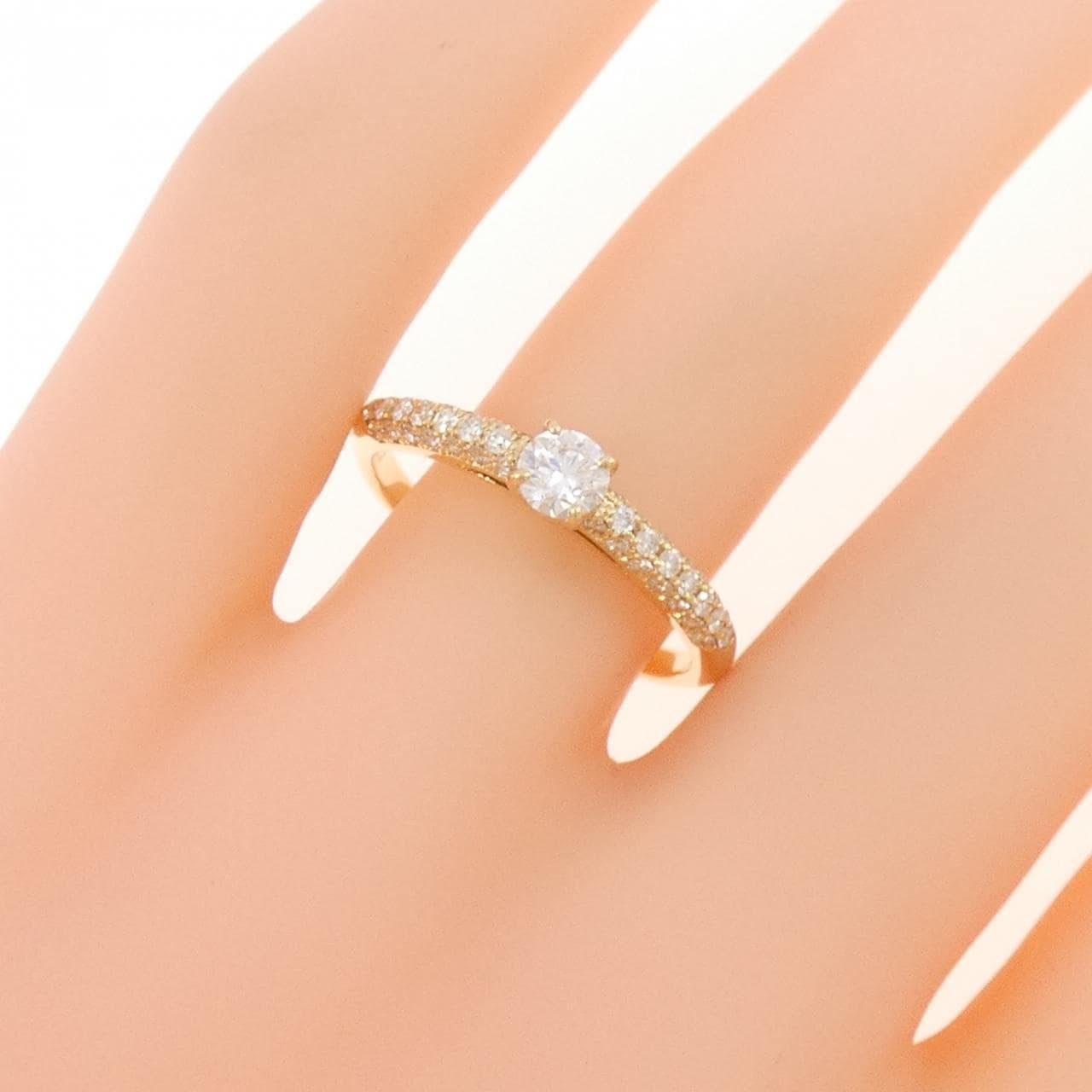 K18YG ダイヤモンド リング 0.23CT D VS1 3EXT