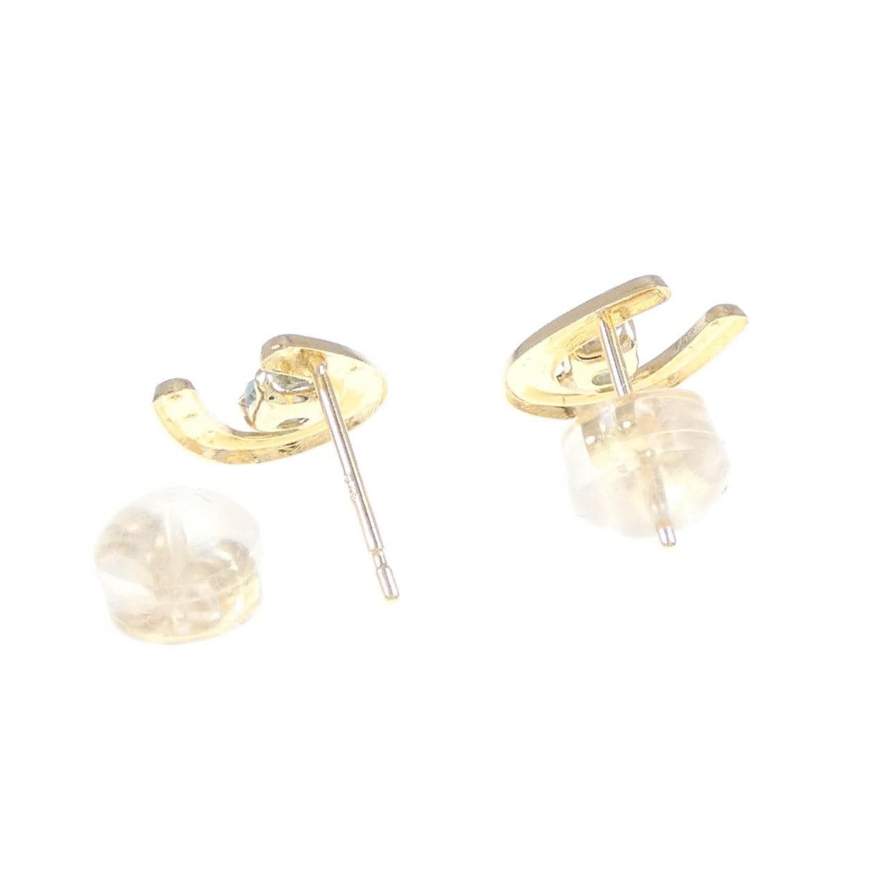 [BRAND NEW] K18YG blue Topaz earrings