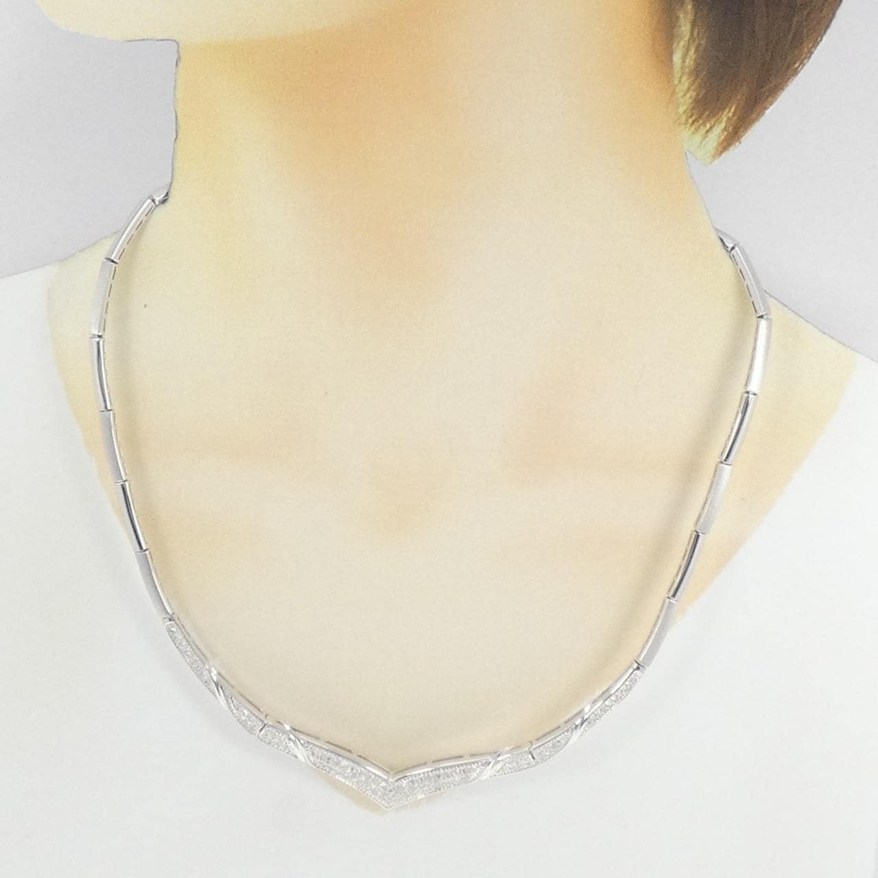 K18WG ダイヤモンド ネックレス 1.00CT