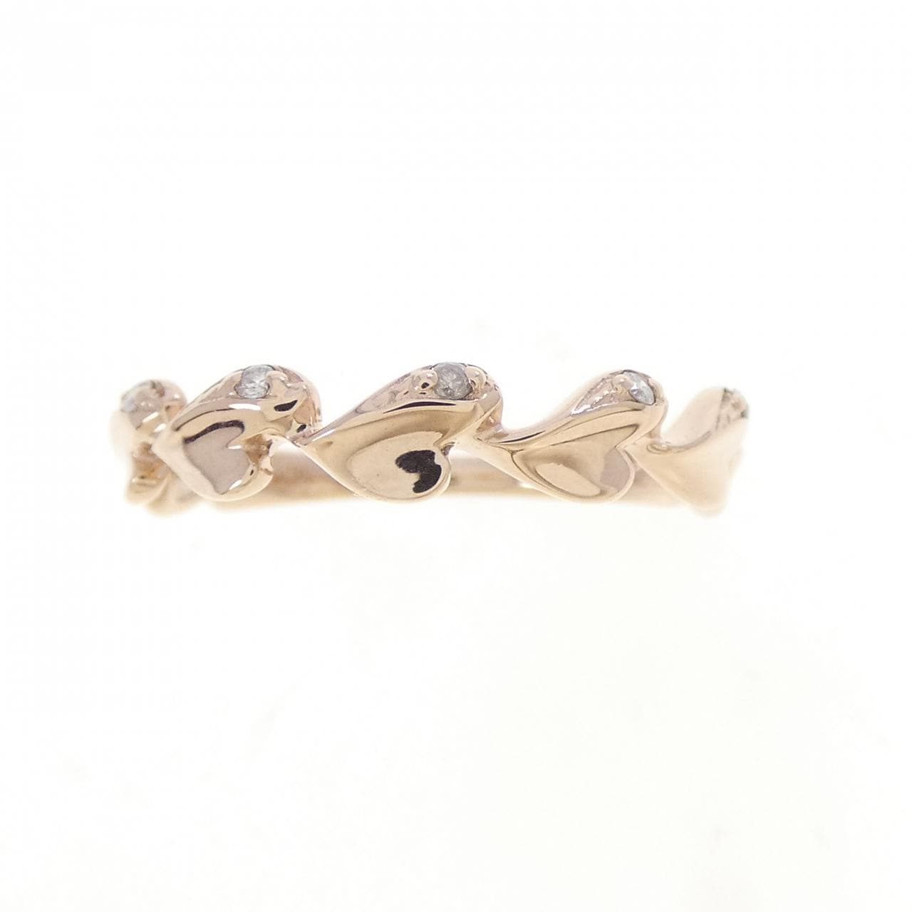 K10PG ハート ダイヤモンド リング 0.03CT