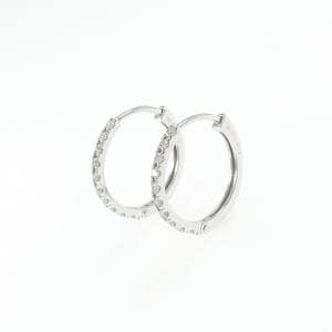 K10WG ダイヤモンド フープ ピアス 0.16CT