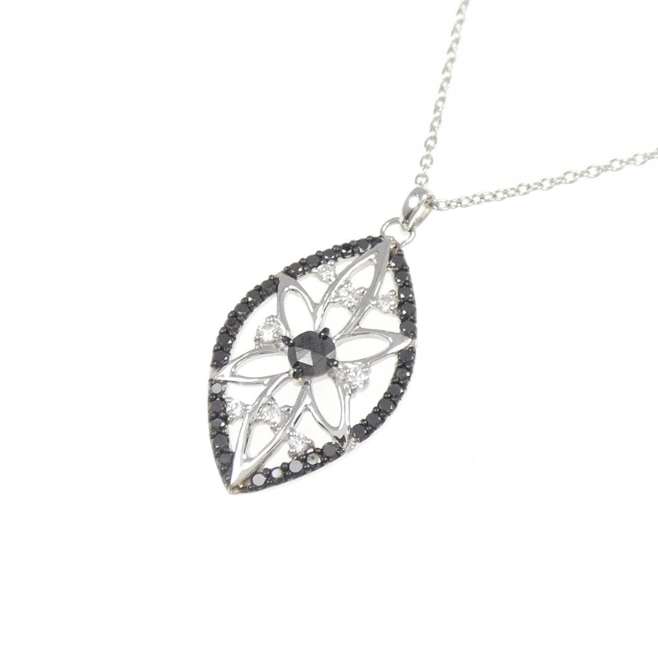 K18白金/K18藍鑽石項鍊，0.32克拉