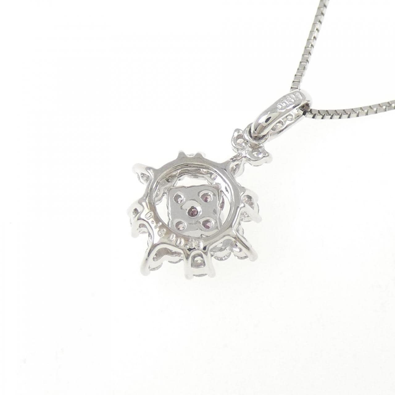 PT900/PT850 ピンクダイヤモンド ネックレス 0.18CT