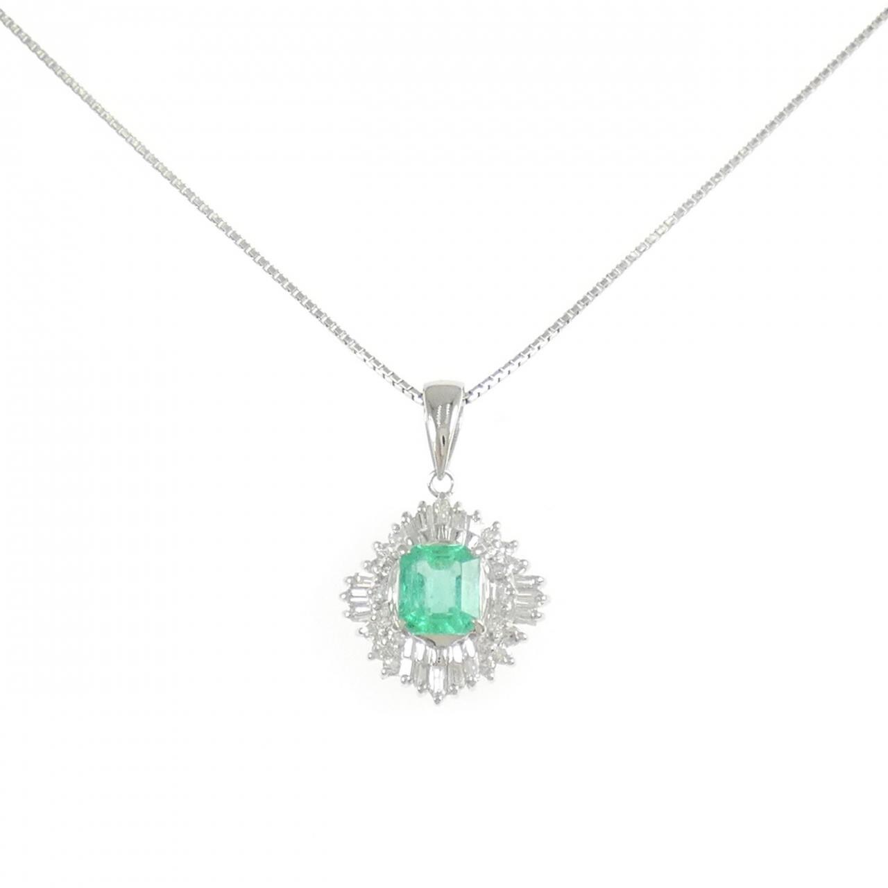 PT900/PT850 エメラルド ネックレス 0.725CT