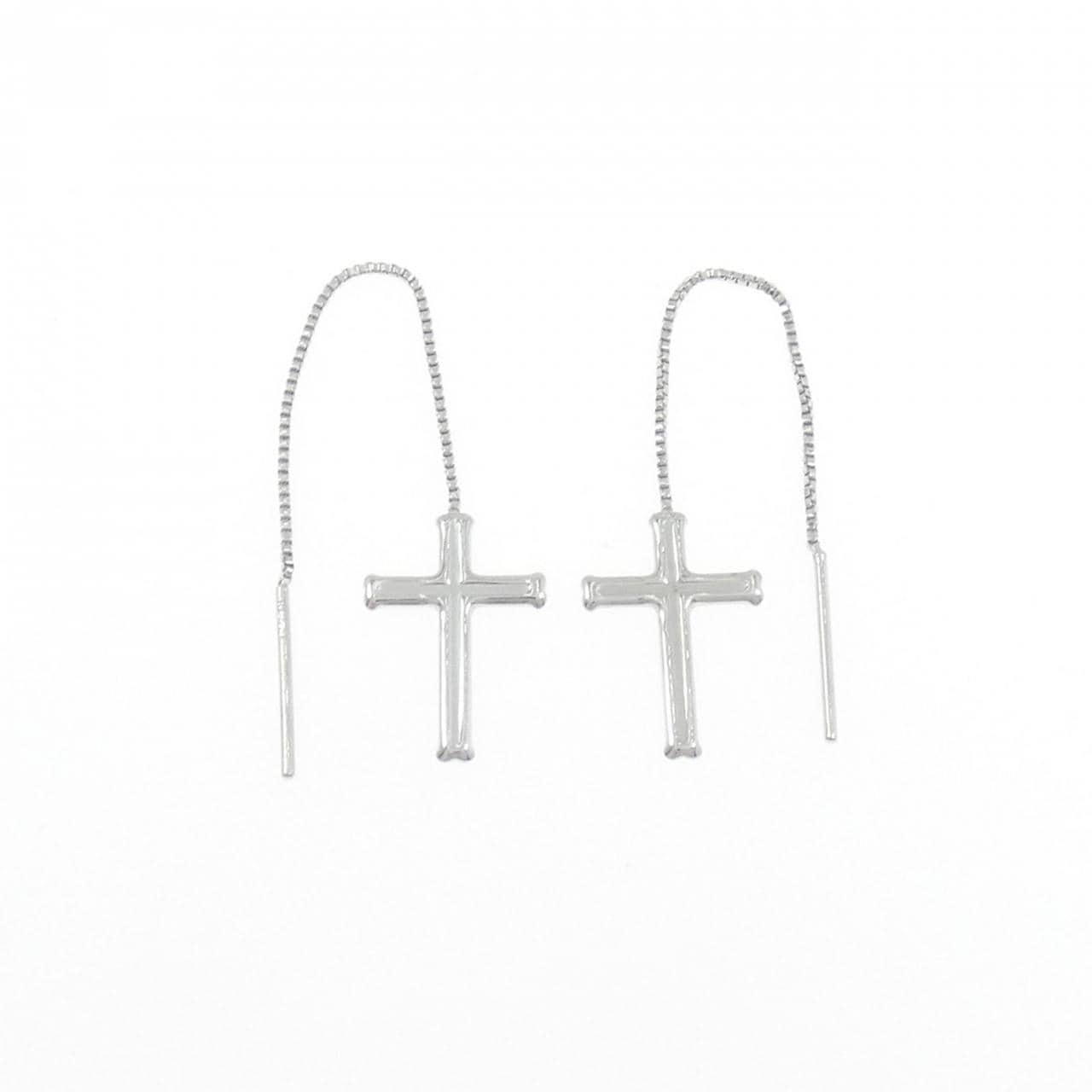K14WG Cross Earrings