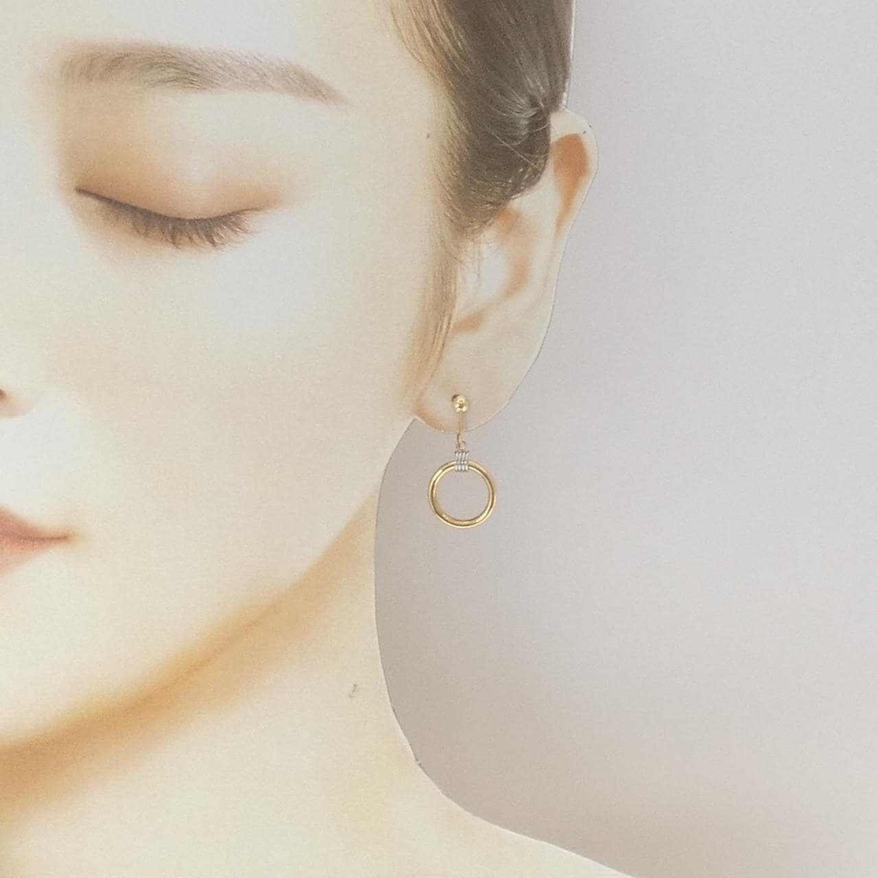 K18YG/PT850 イヤリング