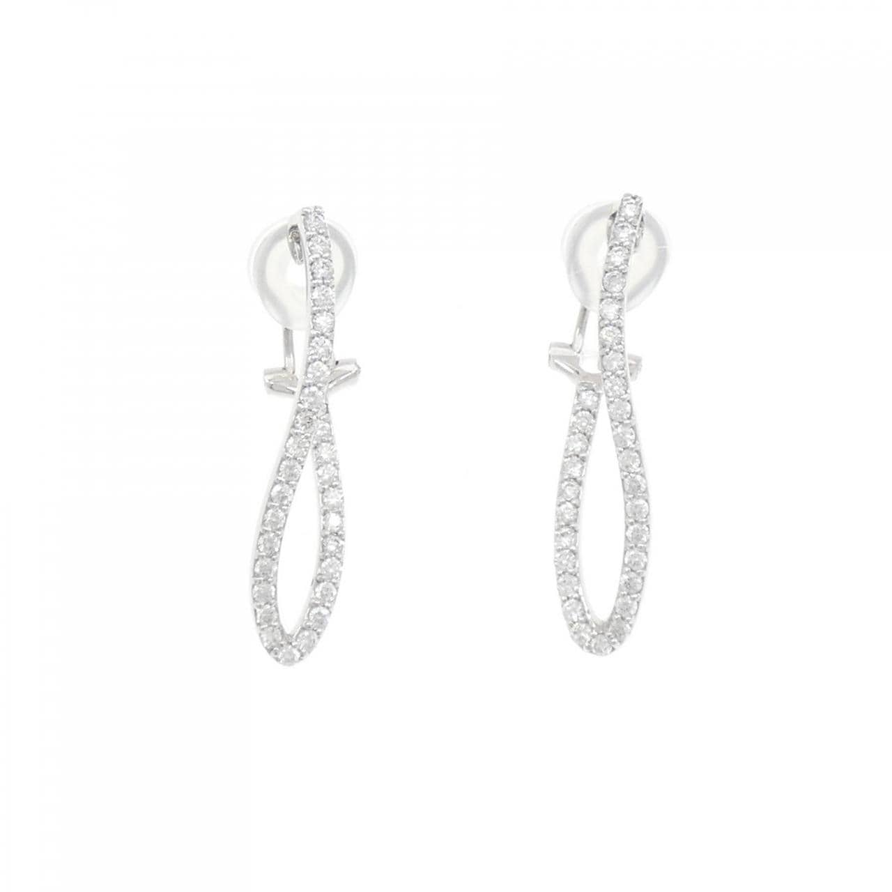 K18WG Diamond earrings/earrings 1.00CT