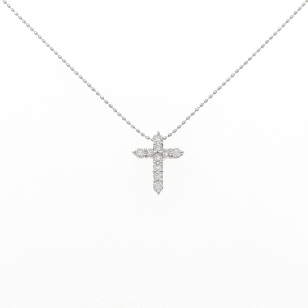 PT900/PT850 クロス ダイヤモンド ネックレス 0.3CT