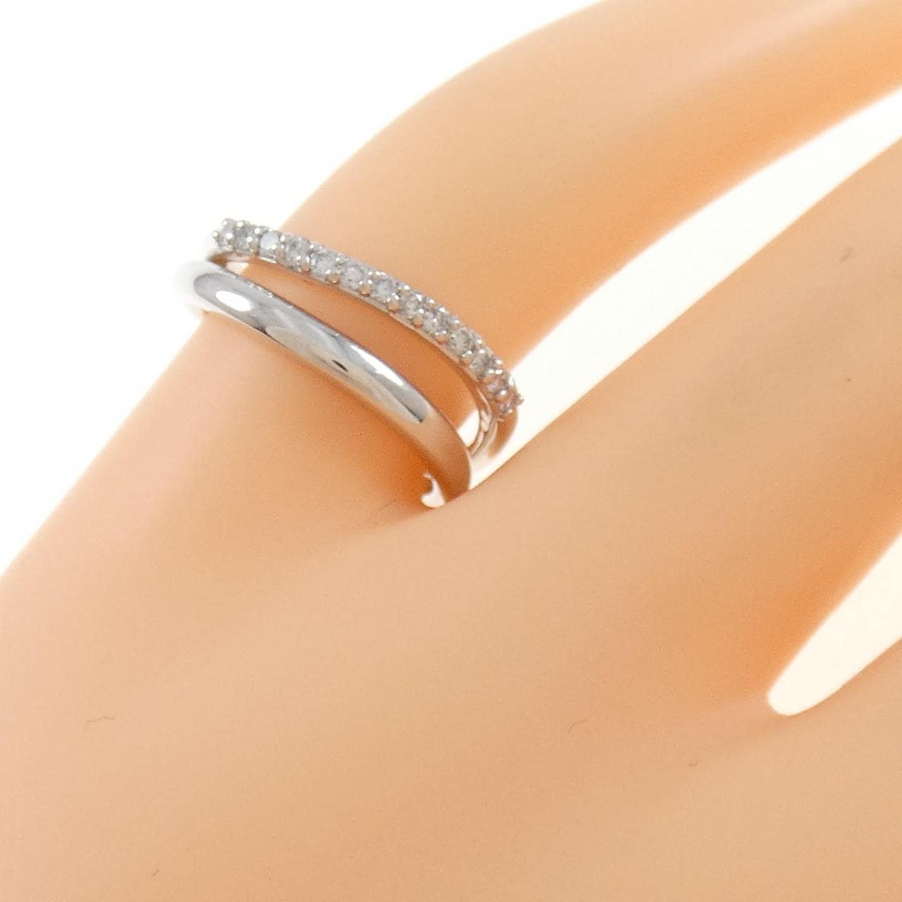 K18WG ダイヤモンド ピンキー リング 0.13CT