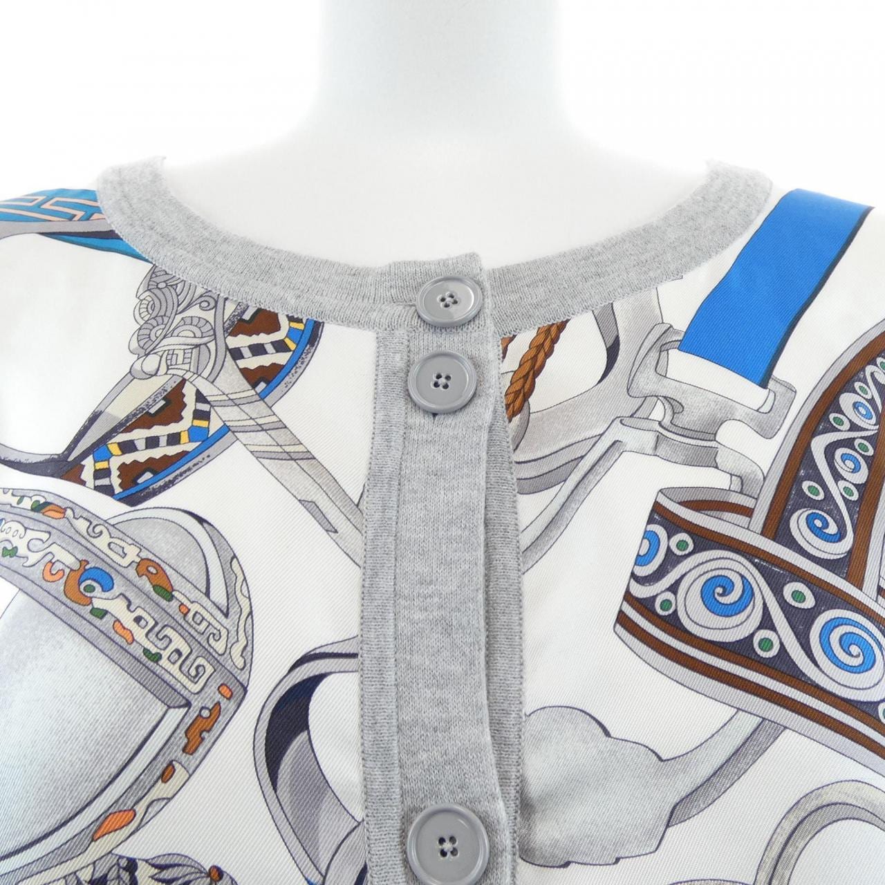 エルメス HERMES CONCOURS D'ETRIES 46-7764 ツイルレーヌ カーディガン