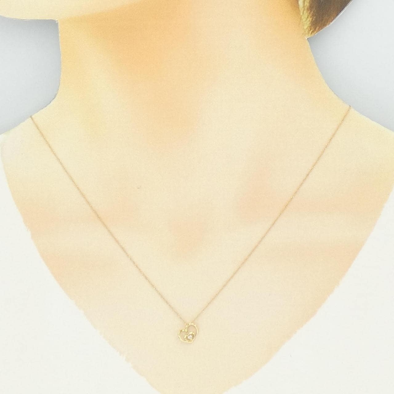 K18YG ハート ダイヤモンド ネックレス 0.02CT