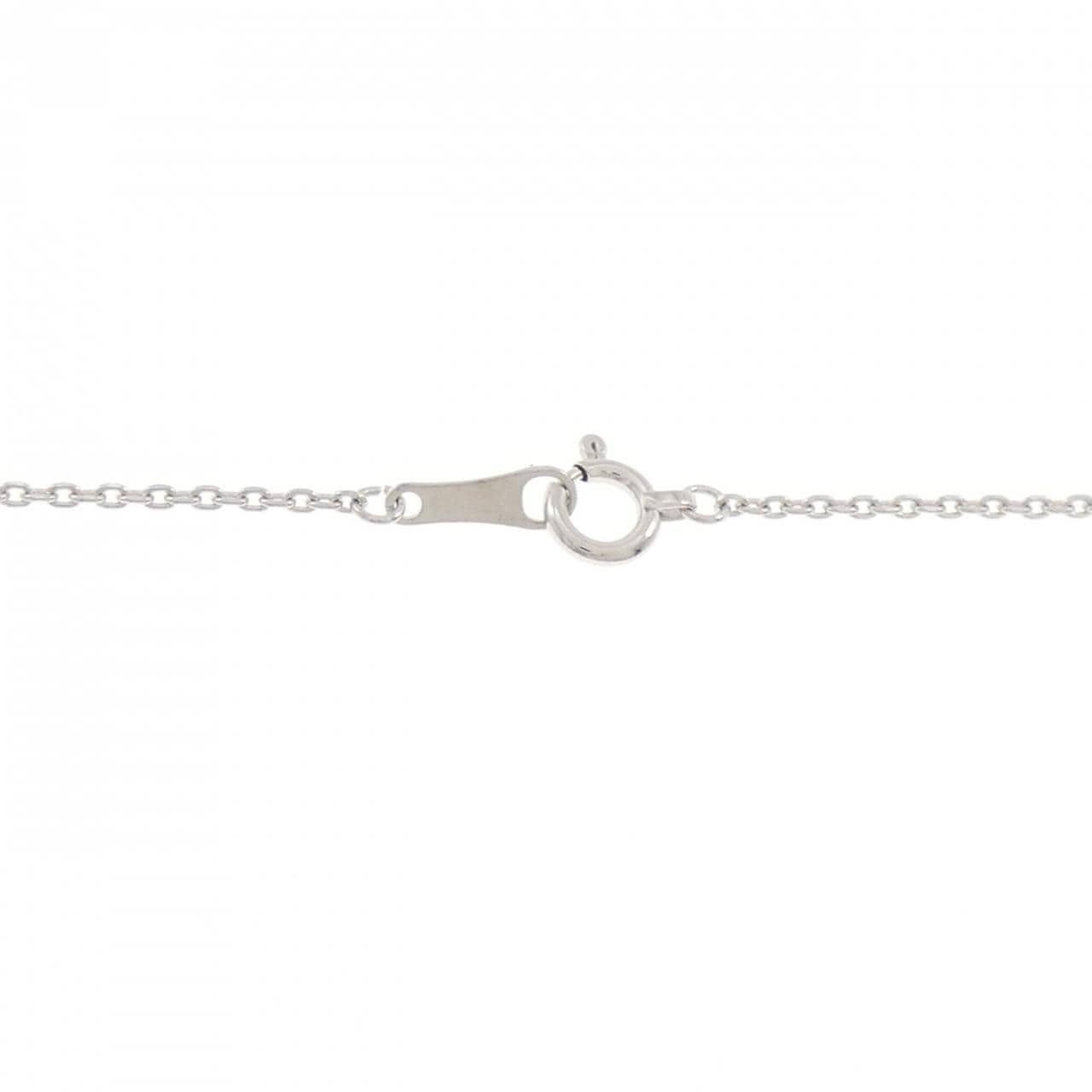 750PG/K18WG フラワー ダイヤモンド ネックレス 0.21CT