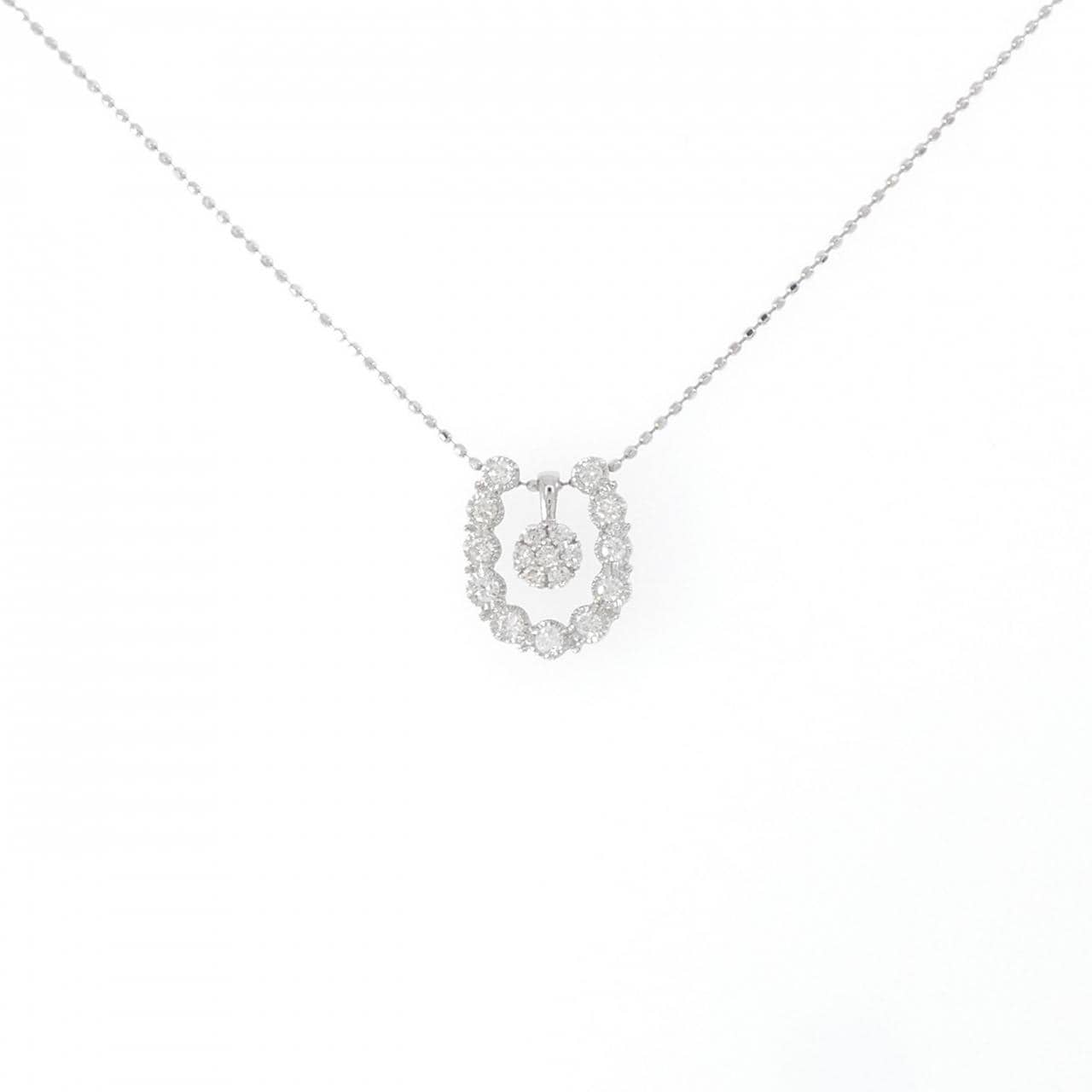 K18WG 2WAY ダイヤモンド ネックレス 0.08CT