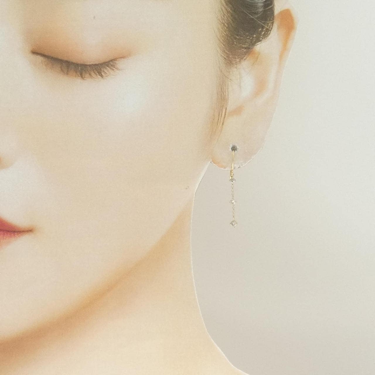 K18YG钻石耳环0.30CT