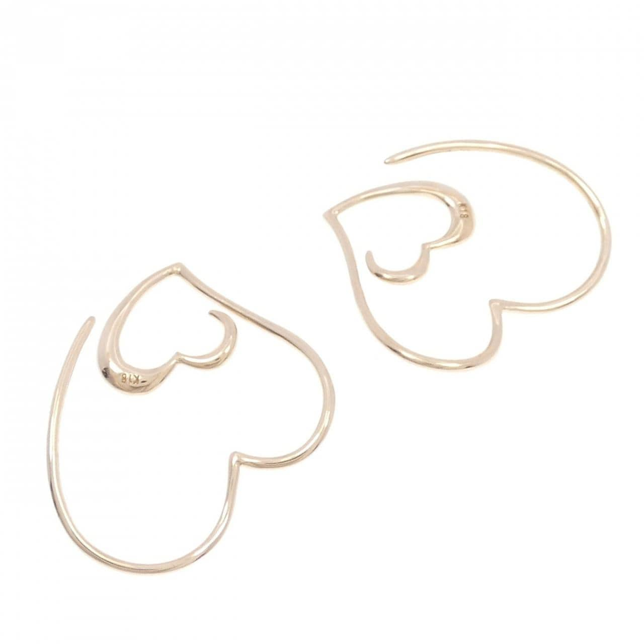 K18PG Heart Earrings