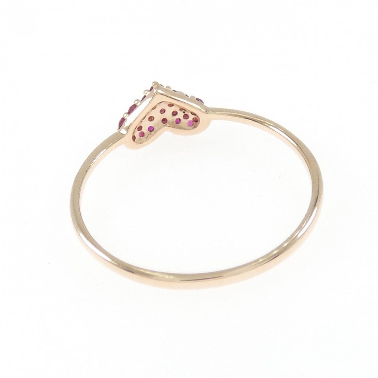 K10PG ハート ルビー リング