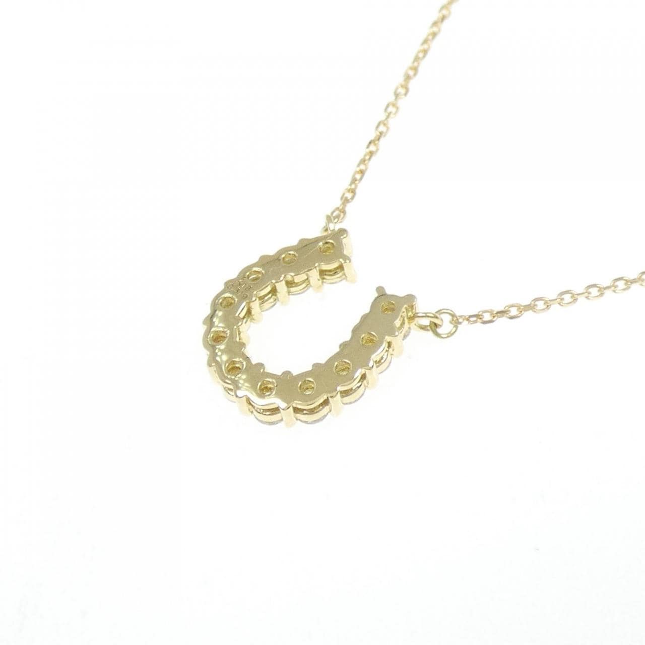 【新品】K18YG ホースシュー ダイヤモンド ネックレス 0.319CT