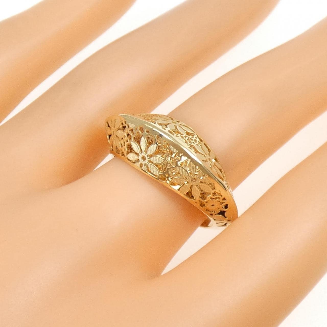 750YG フラワー リング