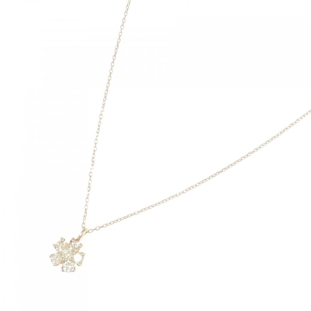 K10YG 花朵鑽石項鍊 0.15克拉