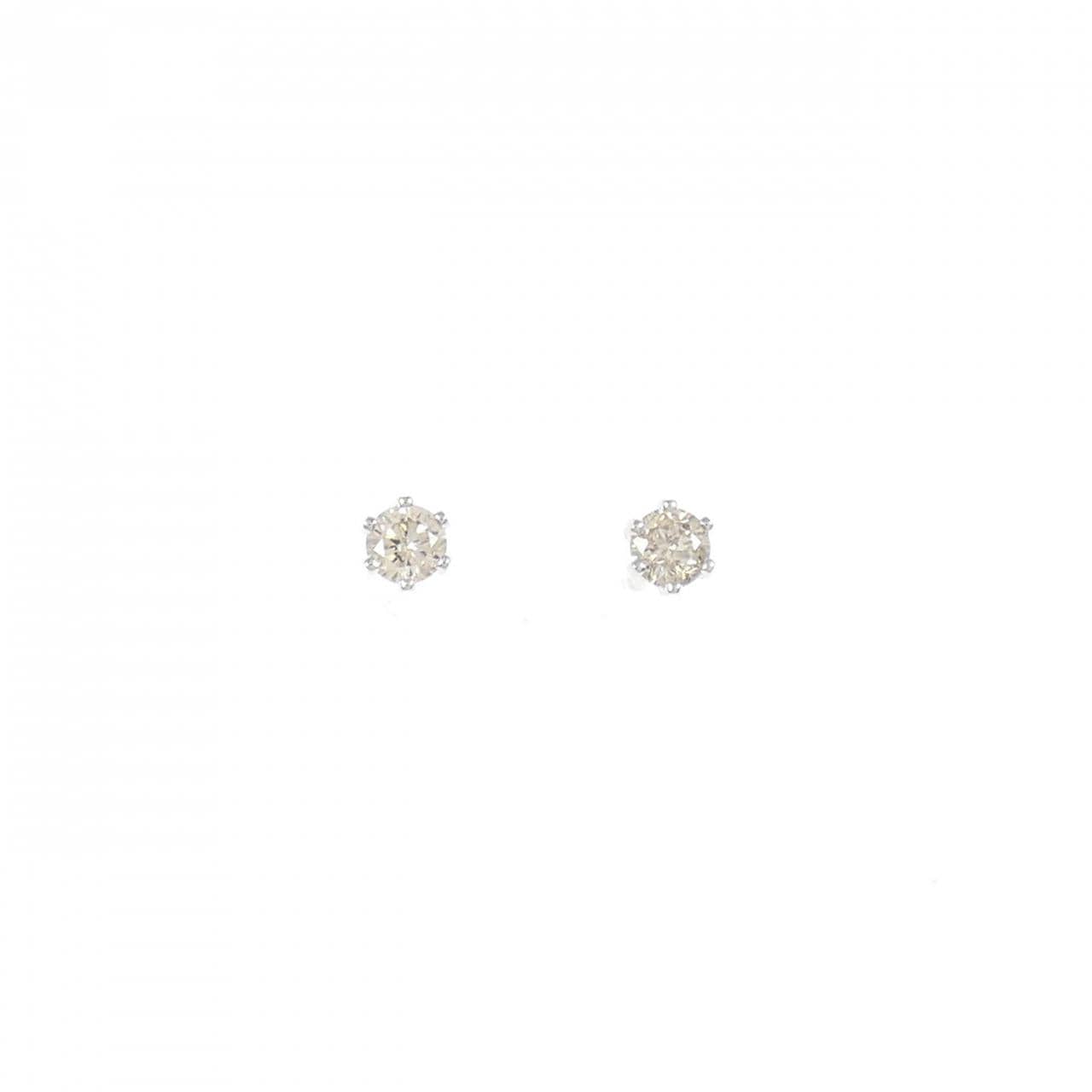 PT900 ソリティア ダイヤモンド ピアス 0.12CT