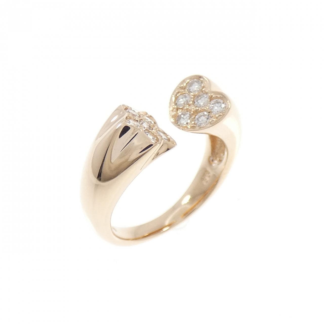 K18PG スター×ハート ダイヤモンド ピンキー リング 0.20CT