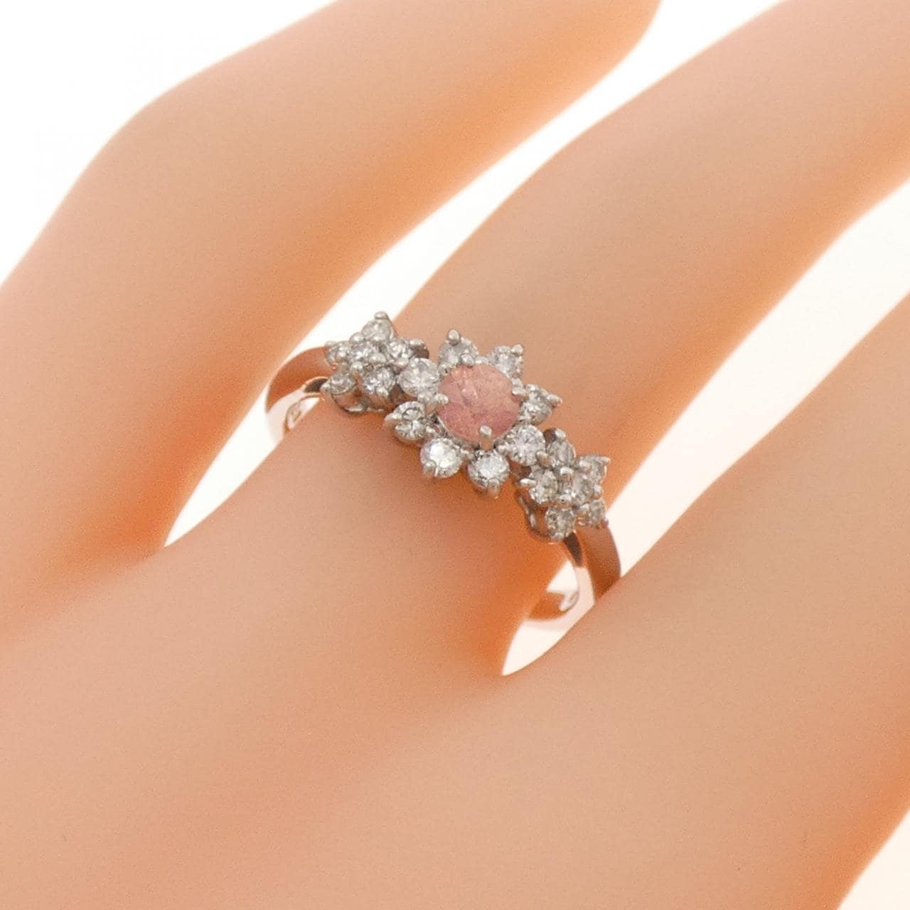 PT900 フラワー ロードクロサイト リング 0.204CT