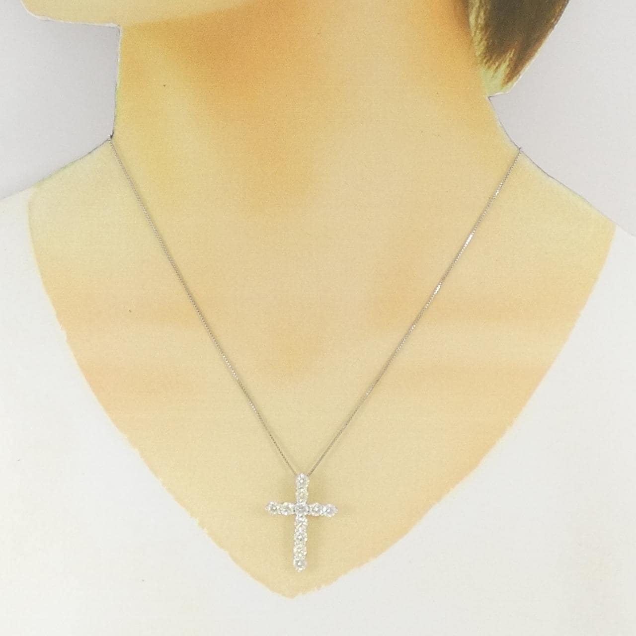 PT900/PT850 クロス ダイヤモンド ネックレス 2.017CT