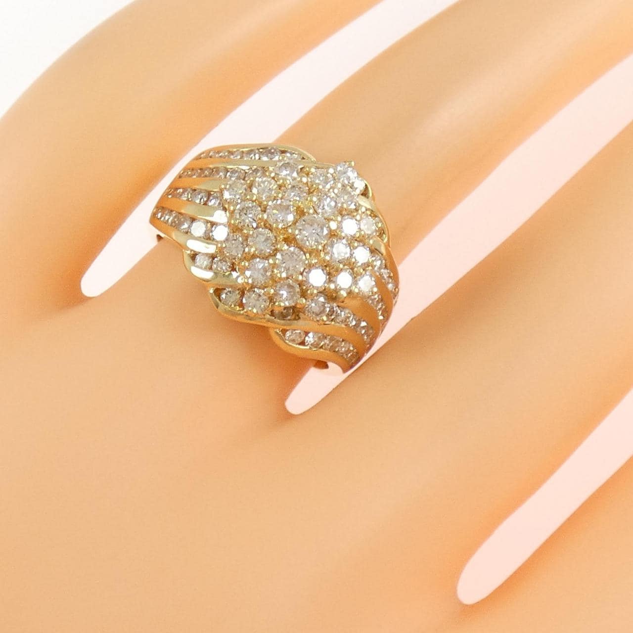 K18YG ダイヤモンド リング 2.05CT