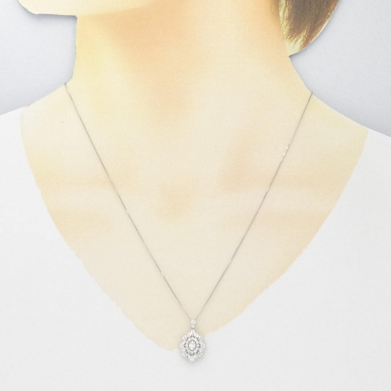 【新品】PT900/PT850 ダイヤモンド ネックレス 1.00CT