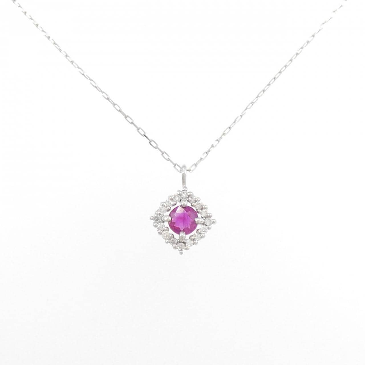 【新品】PT950/PT900 ルビー ネックレス 0.17CT