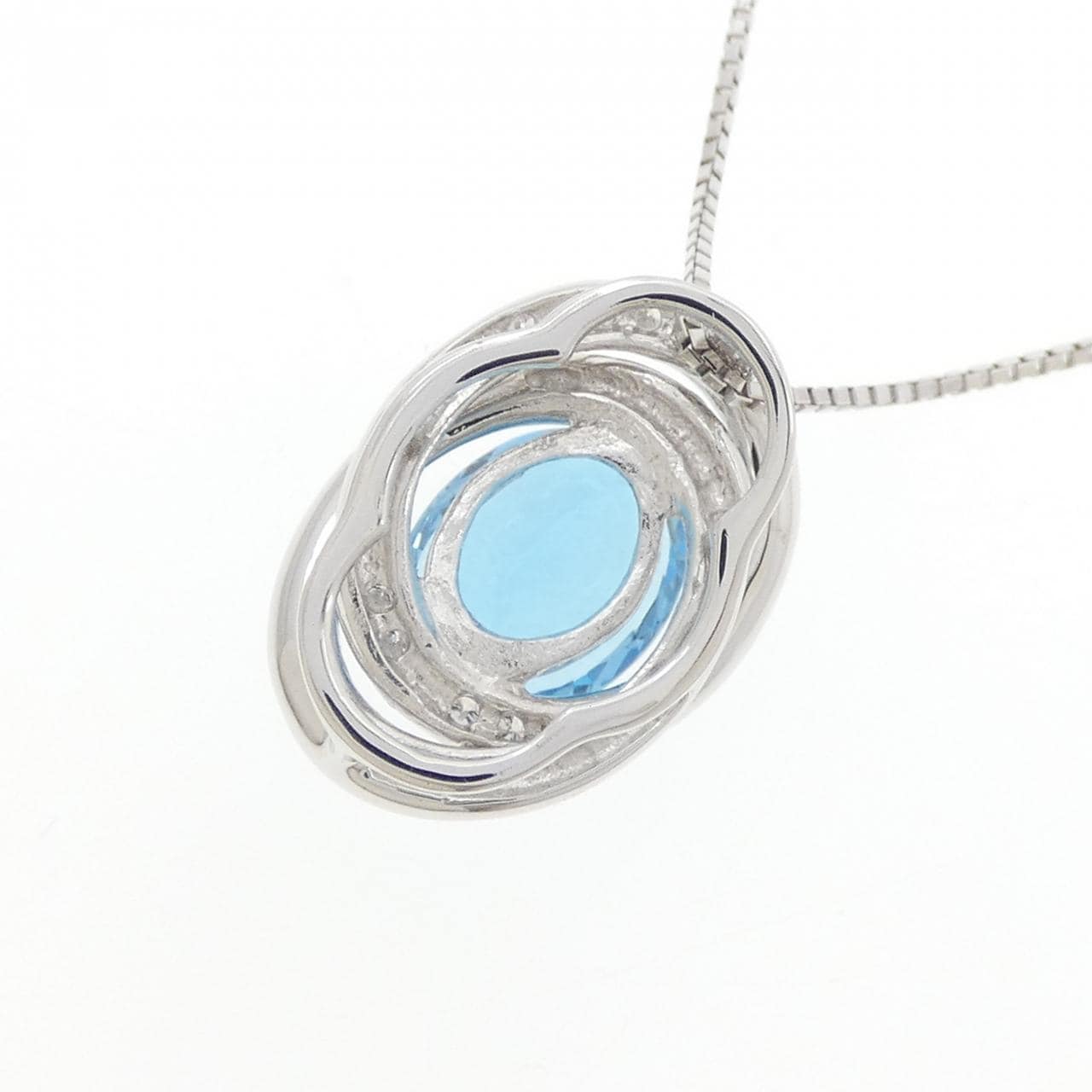 K18WG ブルートパーズ ネックレス