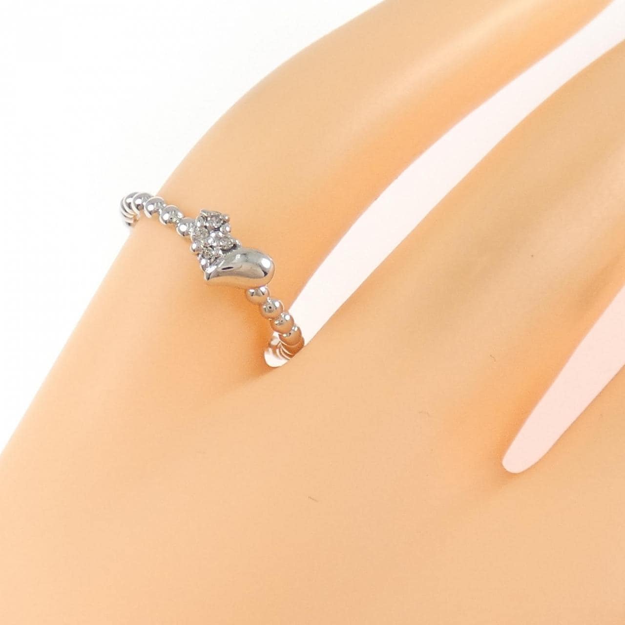 K10WG 心形钻石尾戒 0.03CT