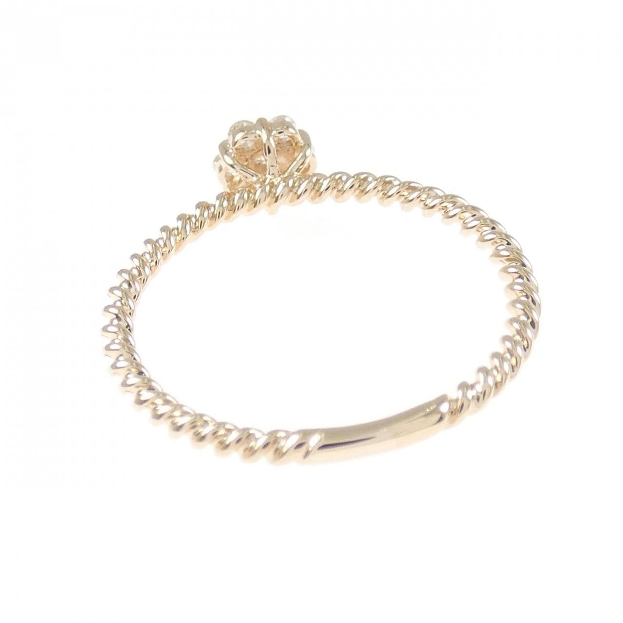 K18PG フラワー ダイヤモンド リング 0.11CT