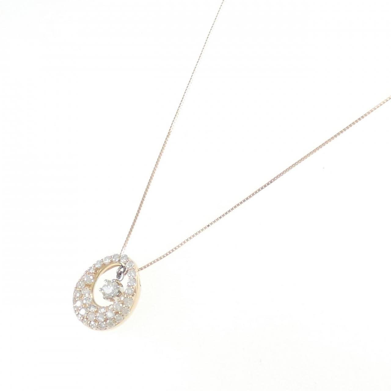 K18PG/PT900 Diamond Necklace 0.22CT