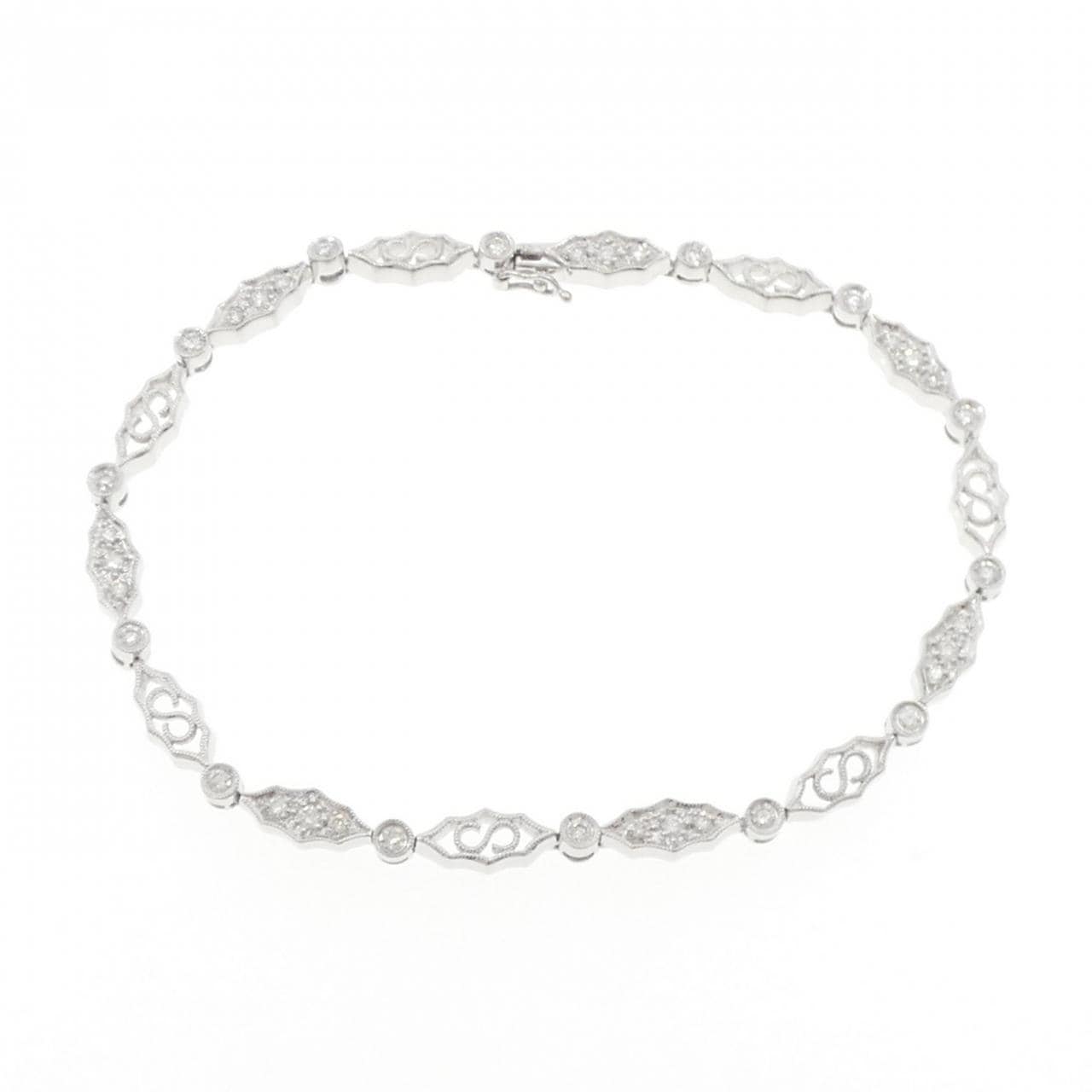 K18白金鑽石手鍊，0.62克拉