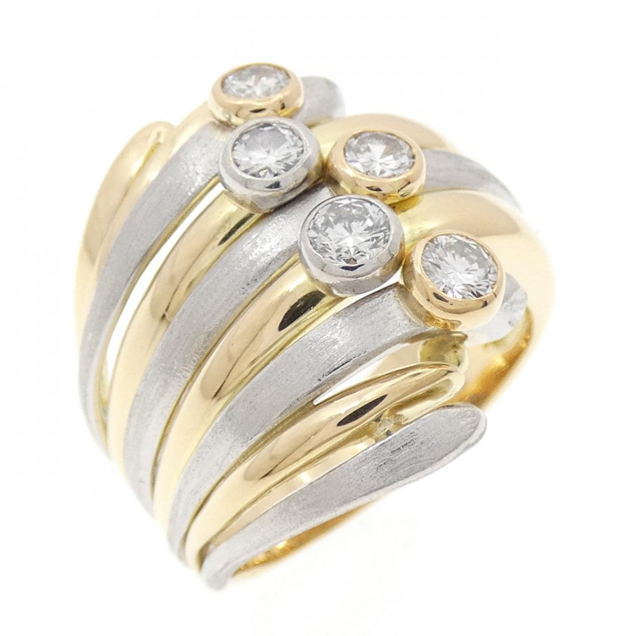 K18YG/PT900 ダイヤモンド リング 0.67CT