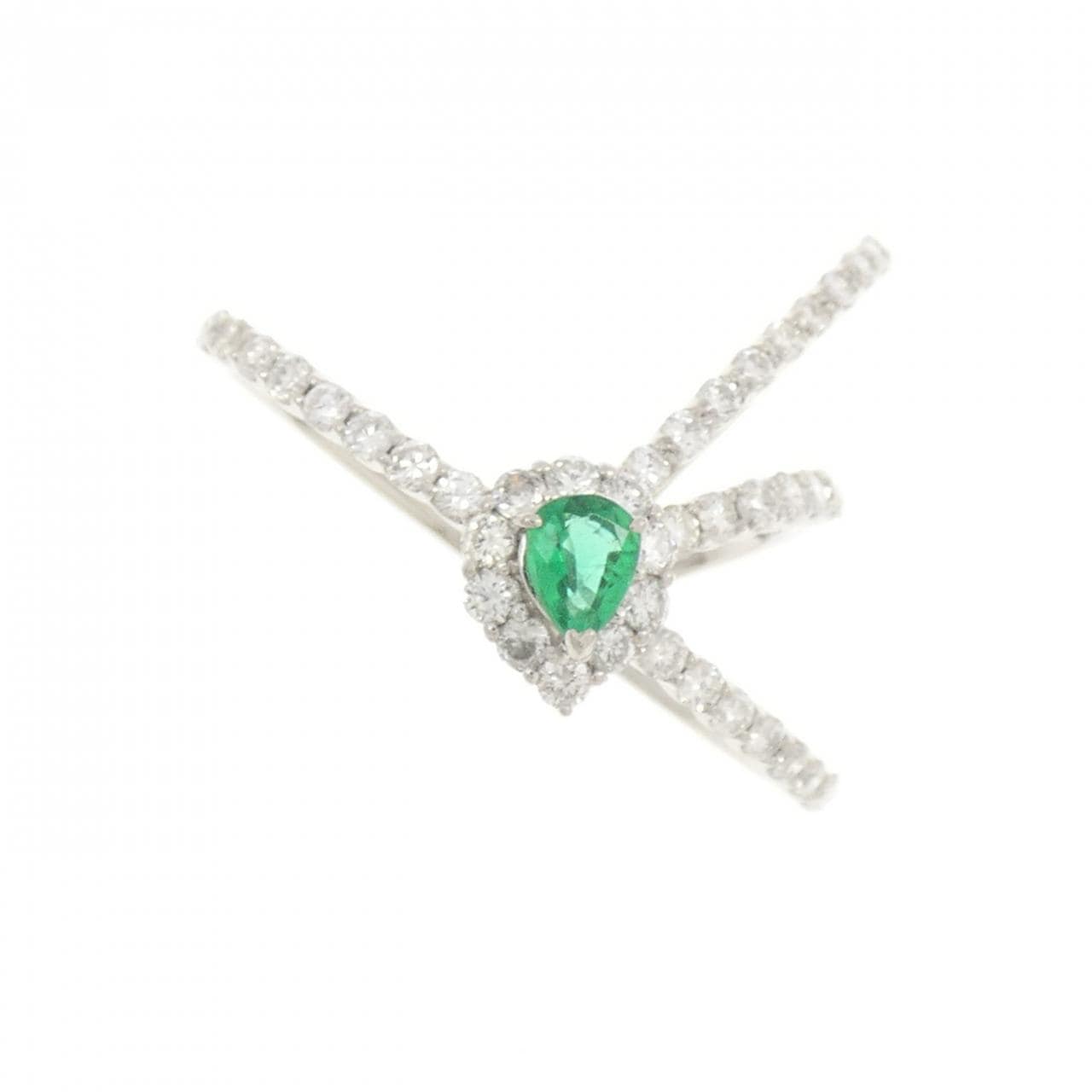 PT950 エメラルド リング 0.22CT