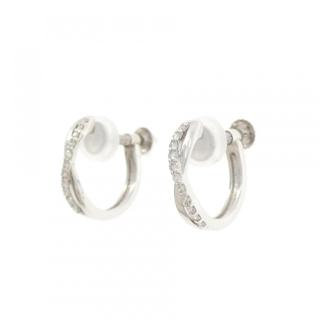 K10WG ダイヤモンド イヤリング