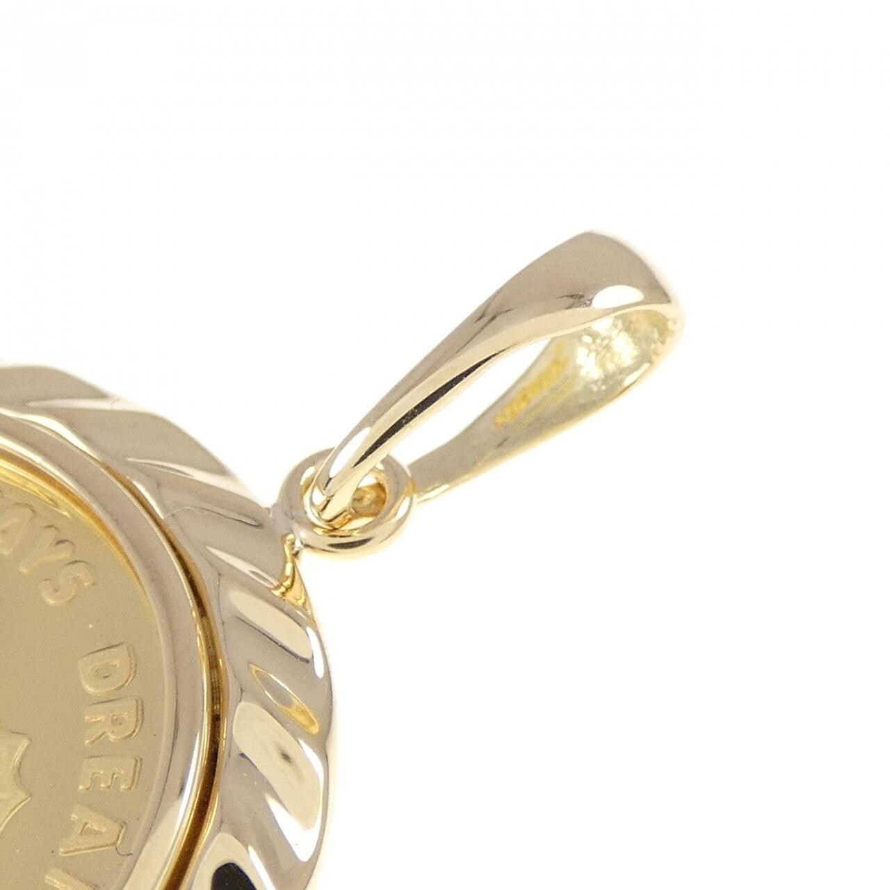 K18YG (frame) coin pendant