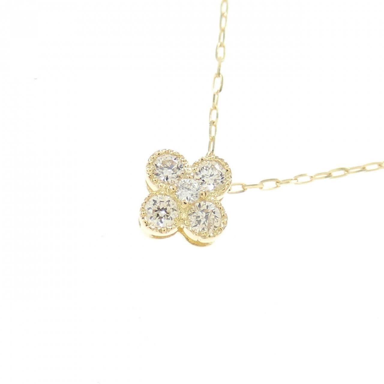 [BRAND NEW] K18YG Flower Diamond Necklace 0.10CT