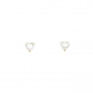 【新品】K18YG ハート ホワイトサファイヤ ピアス 0.60CT