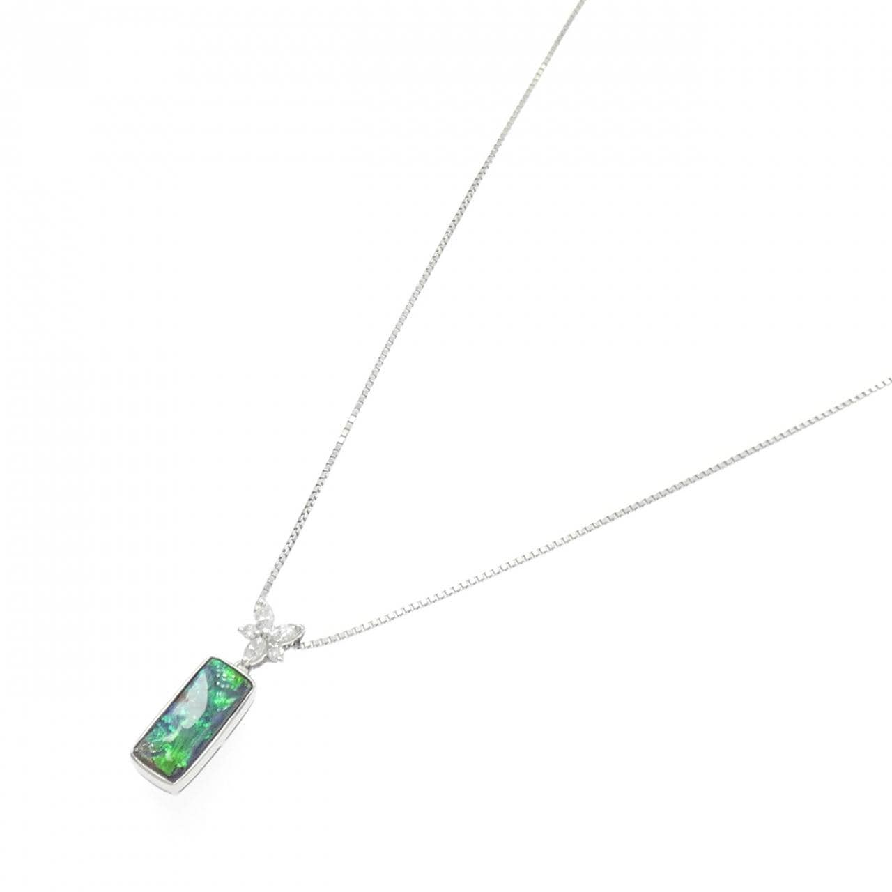 PT900/PT850 ボルダーオパール ネックレス 14.3CT
