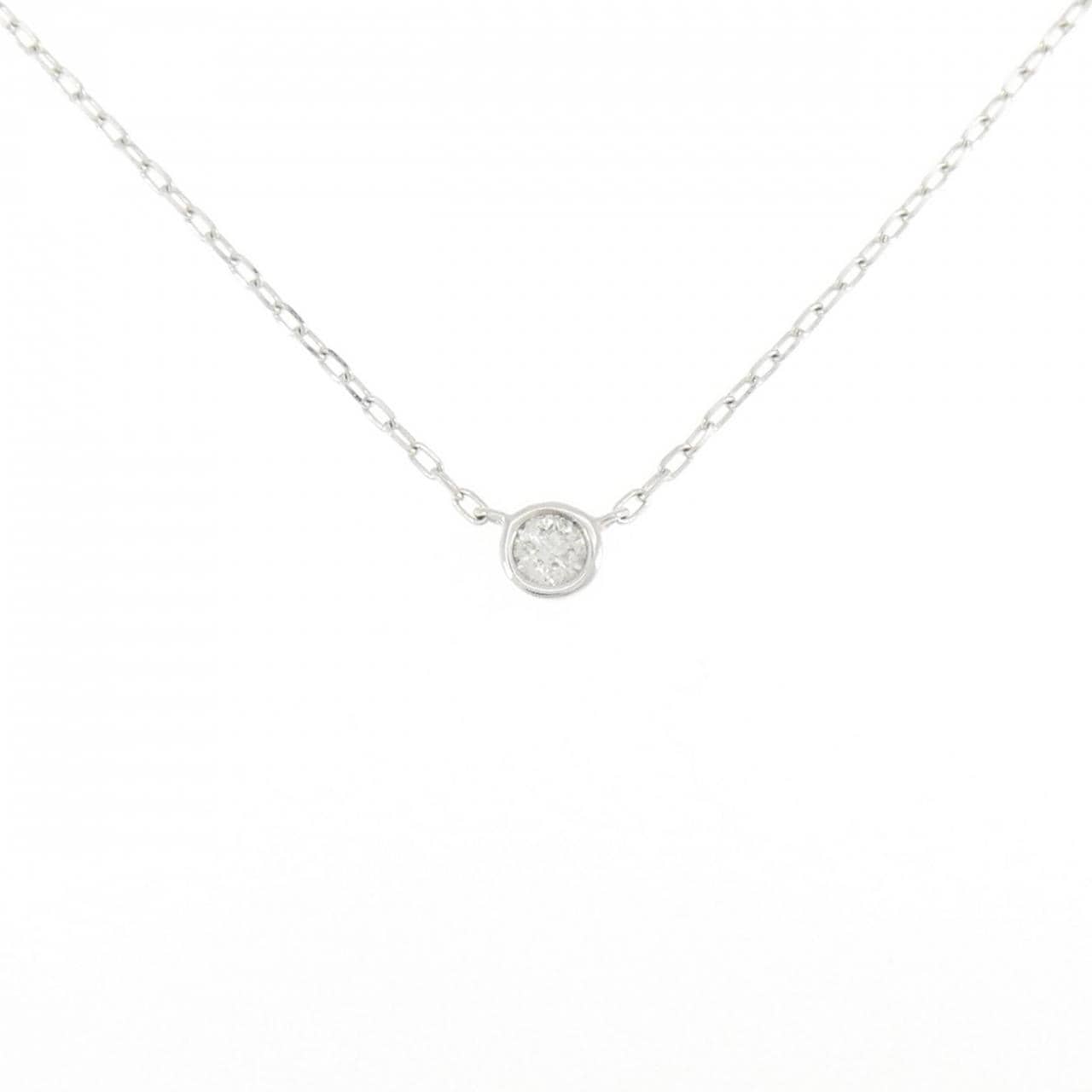 K10WG ソリティア ダイヤモンド ネックレス 0.10CT